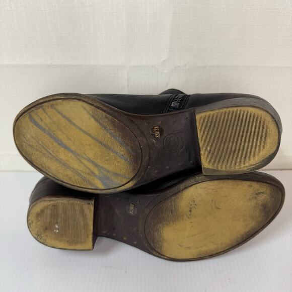 LUCKY BRAND Black Leather Ankle Boots Women's SIze 8 Capsule Classic Western - Picture 9 of 11